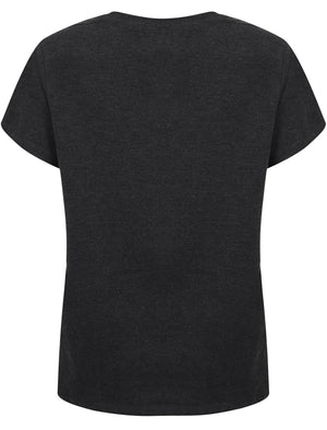 Nikita Motif Cotton Jersey T-Shirt In Charcoal Marl - Tokyo Laundry