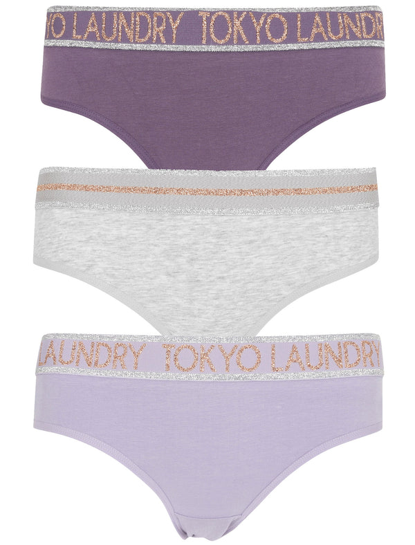 Nikki (3 Pack) Assorted Briefs In Mulled Grape / Grey Marl / Lilac - Tokyo Laundry
