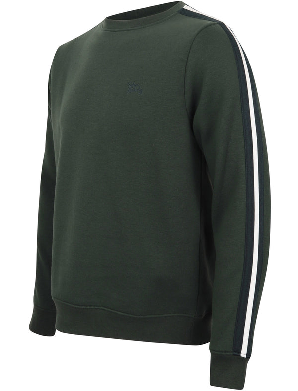 Nocona Point Sweatshirt with Tape Detail Sleeves in Dark Green - Tokyo Laundry