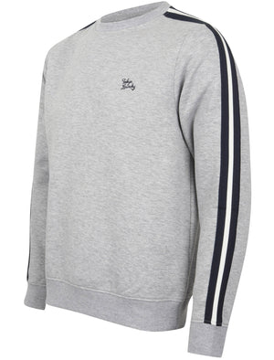 Nocona Point Sweatshirt with Tape Detail Sleeves in Light Grey Marl - Tokyo Laundry