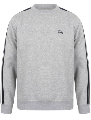 Nocona Point Sweatshirt with Tape Detail Sleeves in Light Grey Marl - Tokyo Laundry