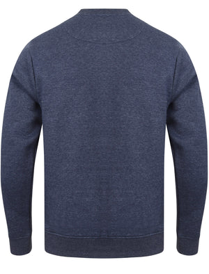 Nocona Point Sweatshirt with Tape Detail Sleeves in Medieval Blue Marl - Tokyo Laundry