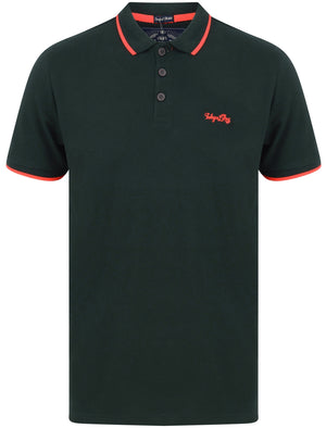 Noel 2 Cotton Pique Polo Shirt with Neon Tipping In Pine Grove - Tokyo Laundry