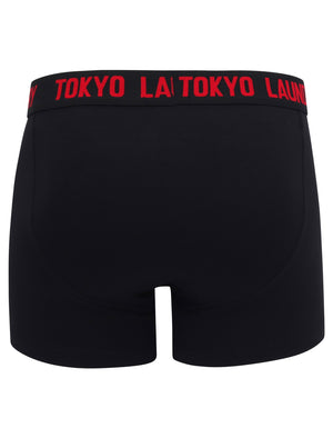 Oceana (2 Pack) Boxer Shorts Set in Barados Cherry / Light Grey Marl - Tokyo Laundry