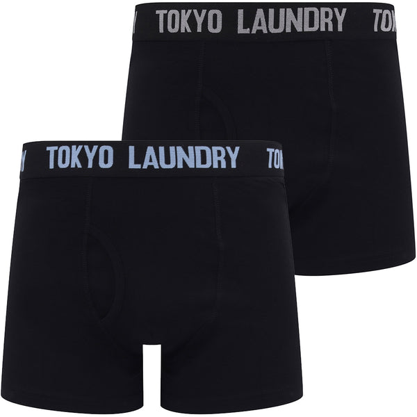 Oceana (2 Pack) Boxer Shorts Set in Placid Blue / Light Grey Marl - Tokyo Laundry