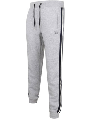 Okeene Cuffed Joggers with Side Tape Detail In Light Grey Marl - Tokyo Laundry