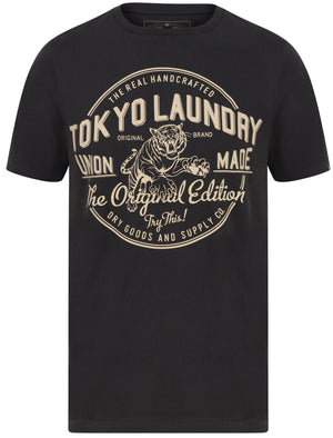 Original Edition Motif Cotton Jersey T-Shirt In Pirate Black - Tokyo Laundry