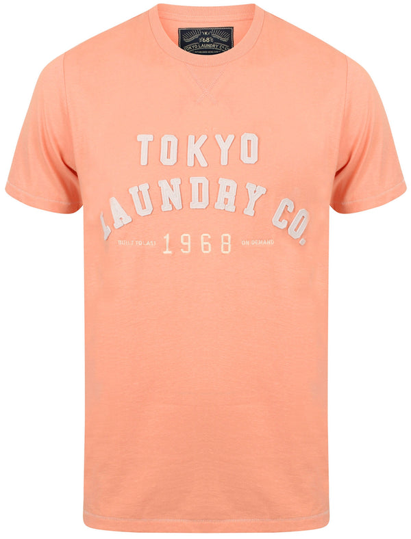 Othello Applique Cotton T-Shirt In Coral Cloud - Tokyo Laundry