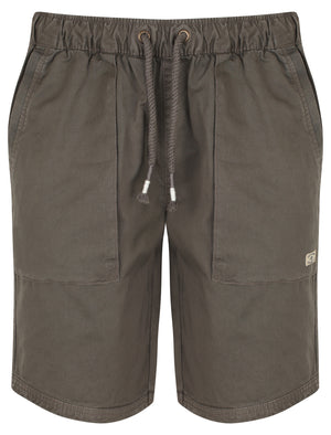 Overhang Cotton Twill Shorts In Dark Gull Gray - Tokyo Laundry
