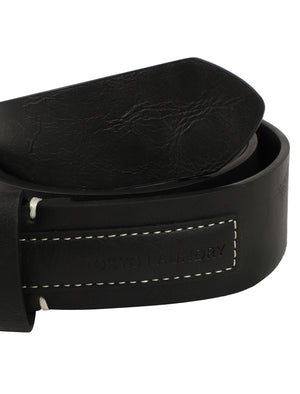 Oxnoble Faux Leather Belt with Debossed Patch In Black - Tokyo Laundry