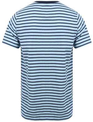 Pacora Grindle Stripe Cotton T-Shirt In Angel Falls Blue - Tokyo Laundry