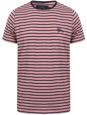 Pacora Grindle Stripe Cotton T-Shirt In Faded Peach - Tokyo Laundry