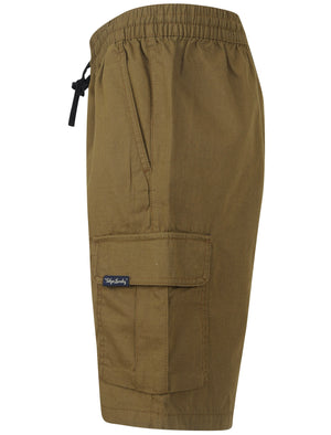 Padua Ripstop Cotton Cargo Shorts in Military Olive - Tokyo Laundry