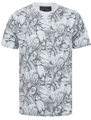 Panama Tucan Printed Cotton Jersey T-Shirt In Federal Blue - Tokyo Laundry
