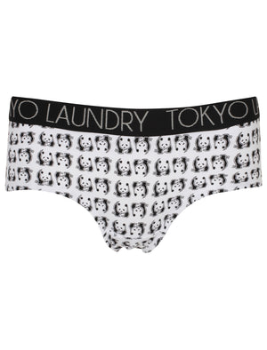 Panda (3 Pack) Assorted Hipster Briefs In Black / Light Grey Marl / White - Tokyo Laundry