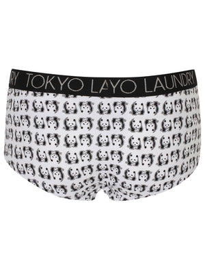 Panda (3 Pack) Assorted Hipster Briefs In Black / Light Grey Marl / White - Tokyo Laundry