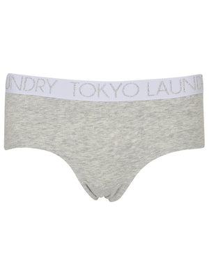 Panda (3 Pack) Assorted Hipster Briefs In Black / Light Grey Marl / White - Tokyo Laundry