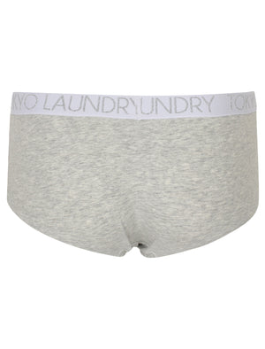 Panda (3 Pack) Assorted Hipster Briefs In Black / Light Grey Marl / White - Tokyo Laundry