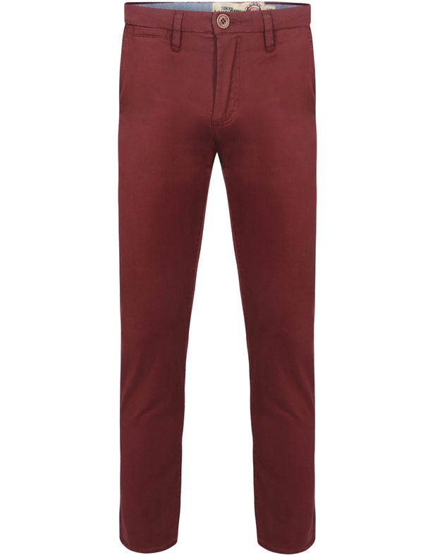 Paros Cotton Twill Chinos in Heritage Red - Tokyo Laundry