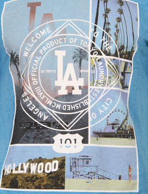 Pasadena Burnout T-Shirt in Blue Sea - Tokyo Laundry
