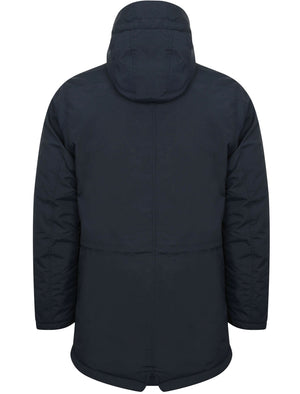 Patogonia Borg Lined Hooded Parka Coat in True Navy - Tokyo Laundry