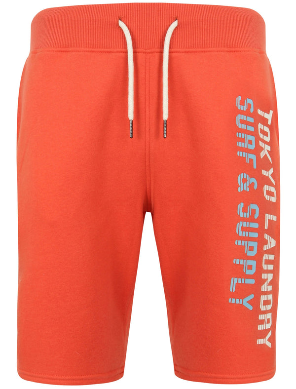 Pella Brush Back Fleece Jogger Shorts In Emberglow Orange - Tokyo Laundry