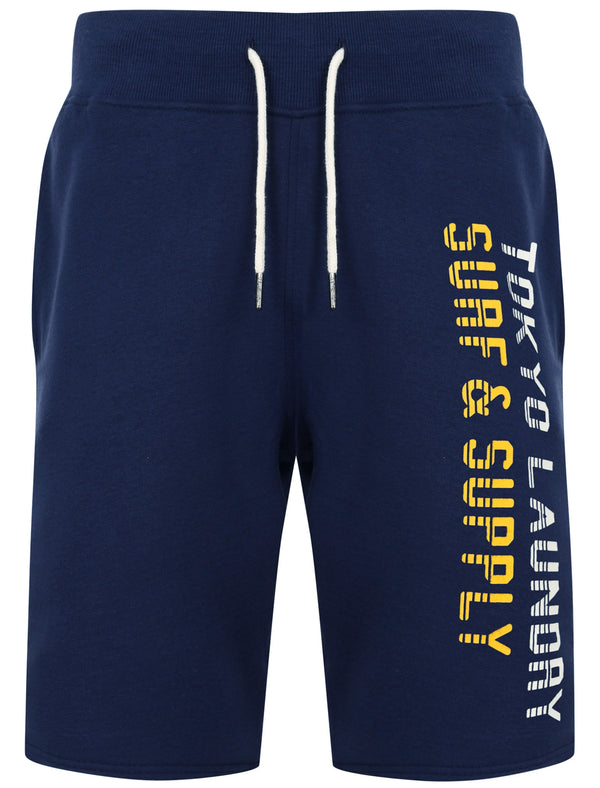 Pella Brush Back Fleece Jogger Shorts In Medieval Blue - Tokyo Laundry