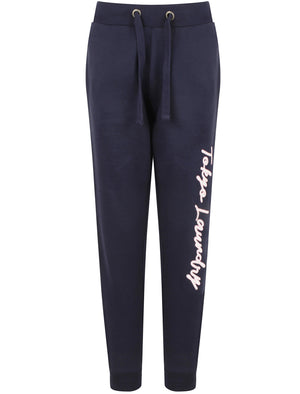 Penny Brushback Fleece Cuffed Joggers In Eclipse Blue - Tokyo Laundry