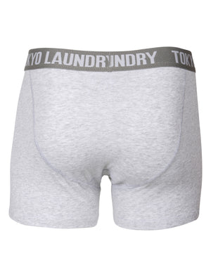 Perth Boxer Shorts in Vintage Indigo / Ice Grey Marl - Tokyo Laundry