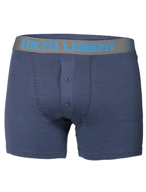 Perth Boxer Shorts in Vintage Indigo / Ice Grey Marl - Tokyo Laundry