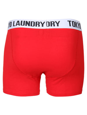 Perth Boxer Shorts in Ocean / Tokyo Red - Tokyo Laundry