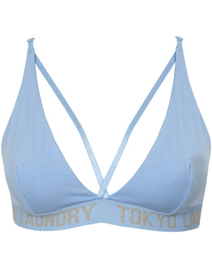 Petra (2 Pack) Strappy Bra Set in Placid Blue / Light Grey Marl - Tokyo Laundry