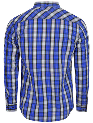 Peven Long Sleeve Checked Shirt in Ocean - Tokyo Laundry