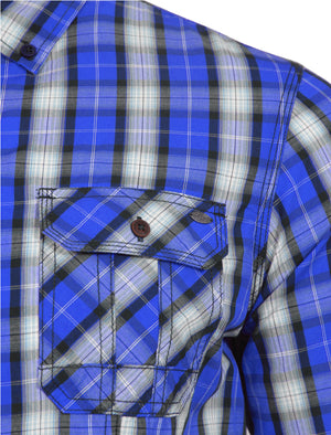 Peven Long Sleeve Checked Shirt in Ocean - Tokyo Laundry