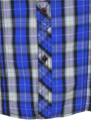 Peven Long Sleeve Checked Shirt in Ocean - Tokyo Laundry