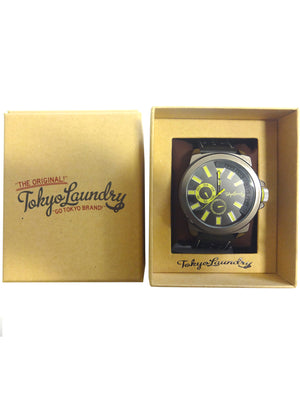 Peyton Analogue Watch in Black / Lime - Tokyo Laundry
