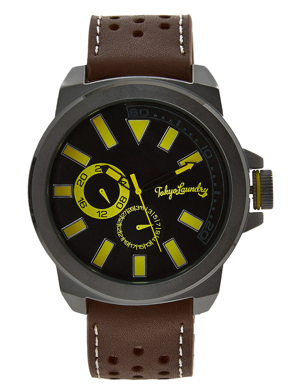 Peyton Analogue Watch in Dark Brown - Tokyo Laundry