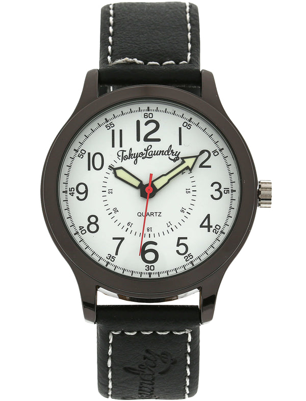 Pierce Analogue Watch In Black / White - Tokyo Laundry