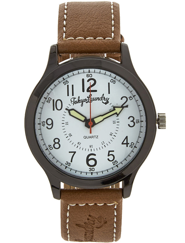 Pierce Analogue Watch In Brown / White - Tokyo Laundry
