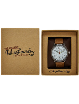 Pierce Analogue Watch In Brown / White - Tokyo Laundry