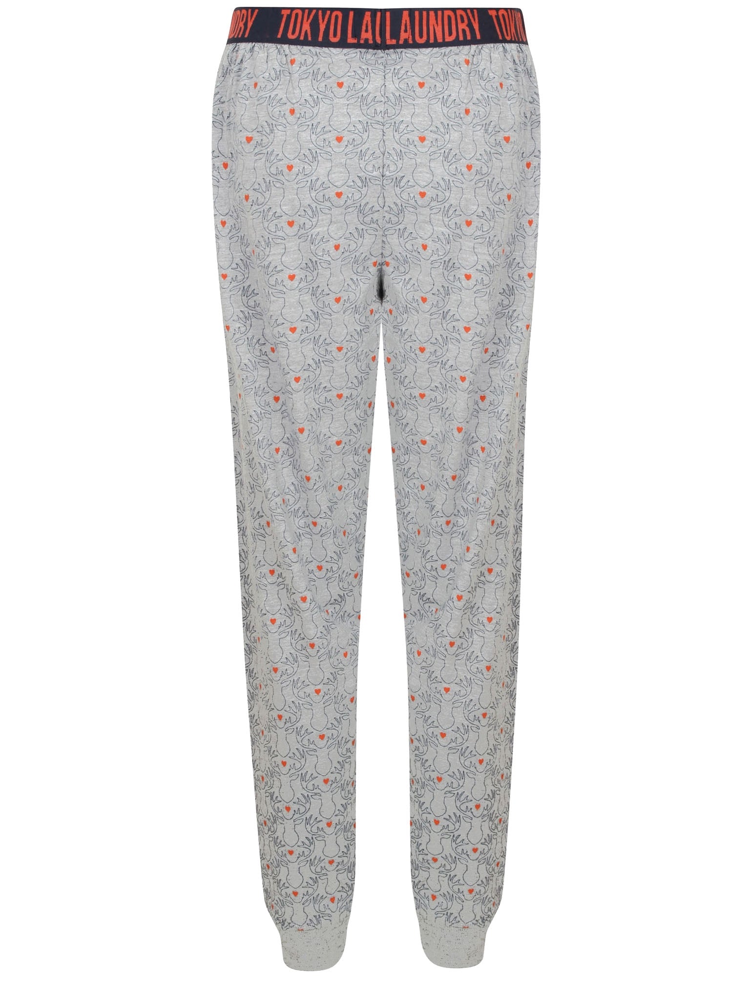 Pippy Stag Heart Print Cotton Lounge Pants In Dark Denim Tokyo Laund Tokyo Laundry