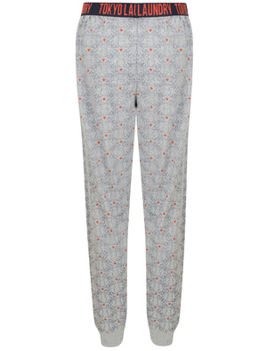 Pippy Stag Heart Print Cotton Lounge Pants In Dark Denim - Tokyo Laundry