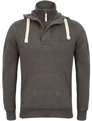 Mcclain Pullover Hoodie with Funnel Neck in Dark Grey Marl - Tokyo Laundry