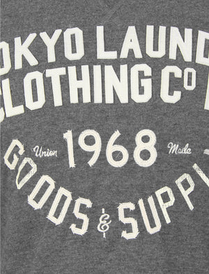 Felt Applique Long Sleeve Top in Mid Grey Marl - Tokyo Laundry