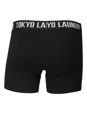 Boxer Shorts in Black / Mid Grey - Tokyo Laundry