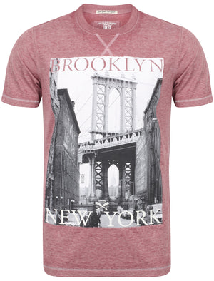 Port Hewlett Motif Burnout T-Shirt In Warm Rose - Tokyo Laundry
