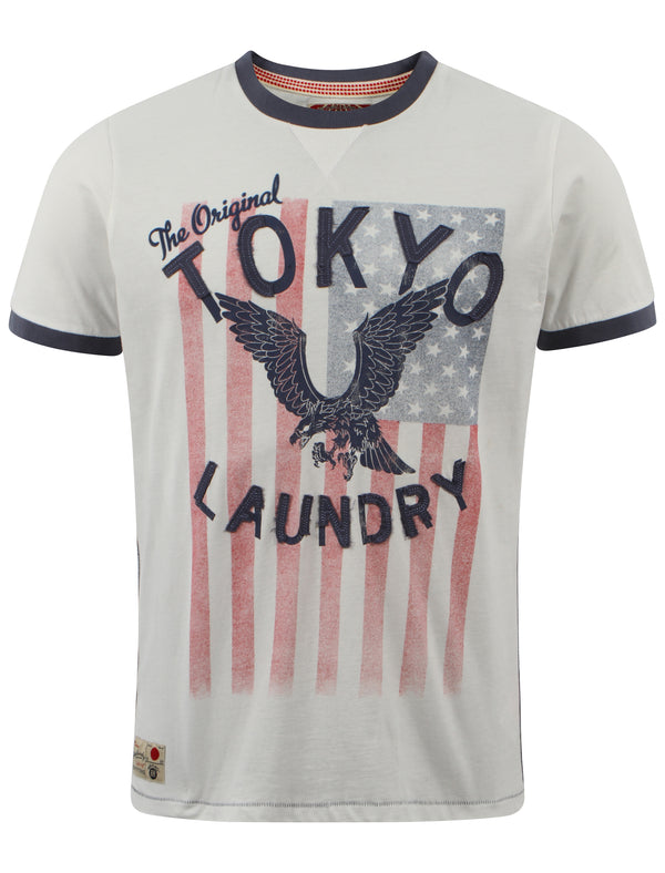 Port Vincent Cotton Ringer T-Shirt in Ivory - Tokyo Laundry