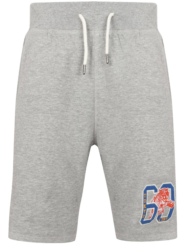 Portland Bay Applique Jogger Shorts In Light Grey Marl - Tokyo Laundry