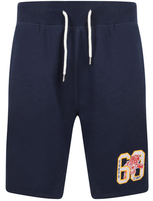 Portland Bay Applique Jogger Shorts In Medieval Blue - Tokyo Laundry