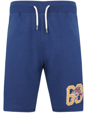 Portland Bay Applique Jogger Shorts In Sodalite Blue - Tokyo Laundry